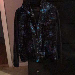 galaxy hooded “denim” jacket